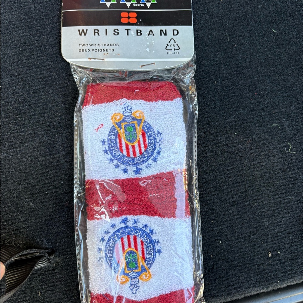 Civas Red and White Wristband Set